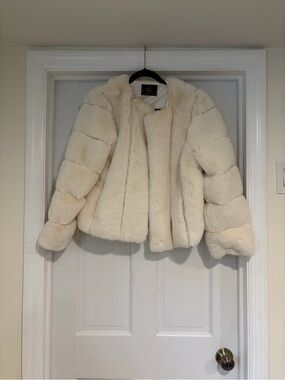 Women's Cream Faux Fur Teddy Jacket by